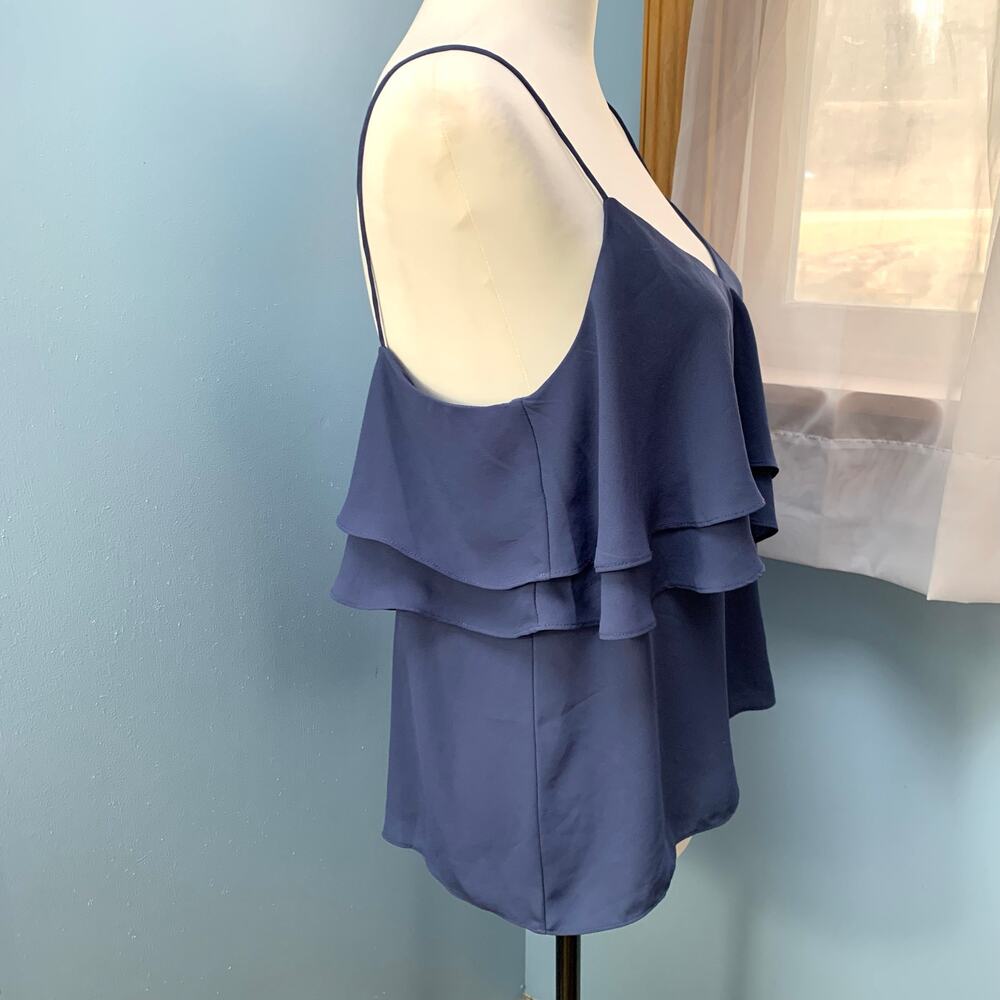 NWT J. Crew Drapey Ruffle Cami in Blue/Gray Size 10 - Picture 5 of 7